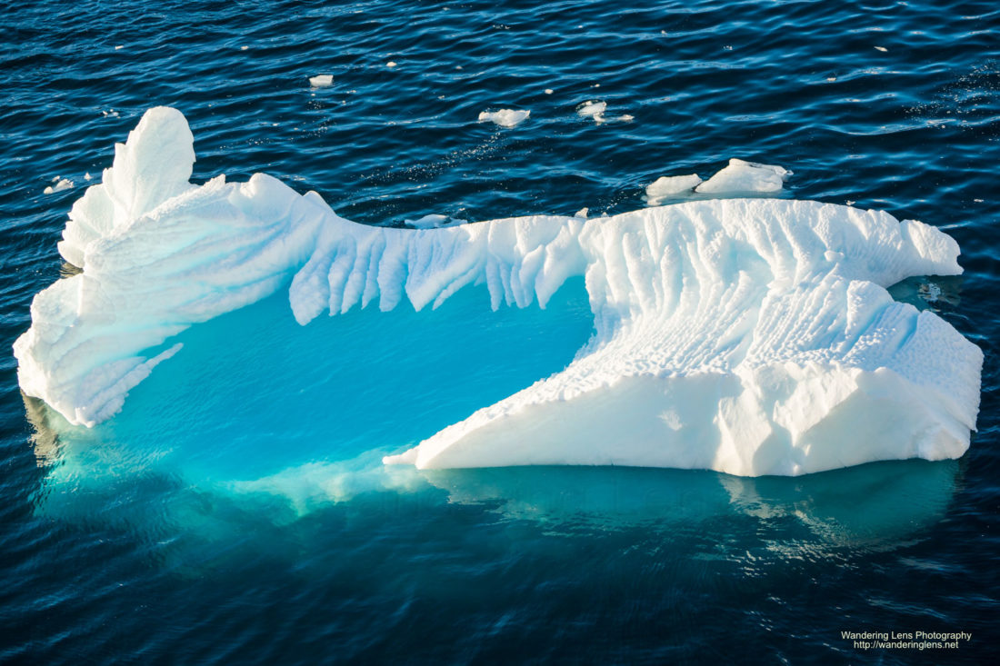 Water pooling in an iceberg